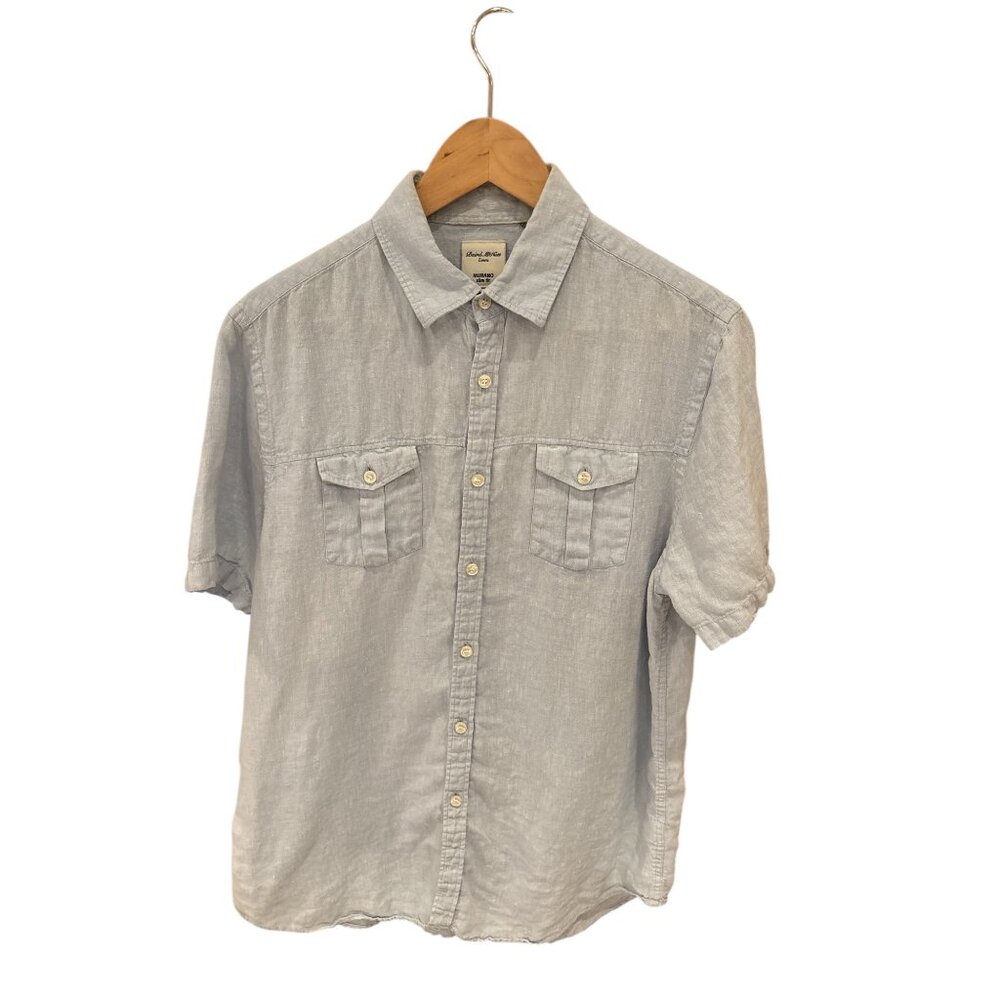 Mens Baird McNutt Murano Slim Fit Linen Short Sleeve Shirt